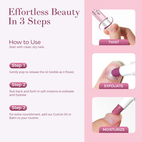 SASSYTIP with open pen showing oil reservoir for refillable nourishment