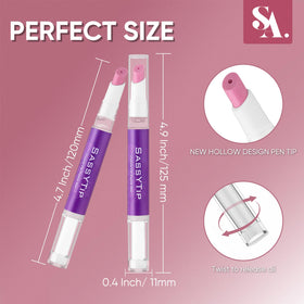 SASSYTIP opened tip dispensing oil showing controlled flow and clean application