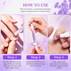 SASSYTIP applying pen to cuticle for precise grooming