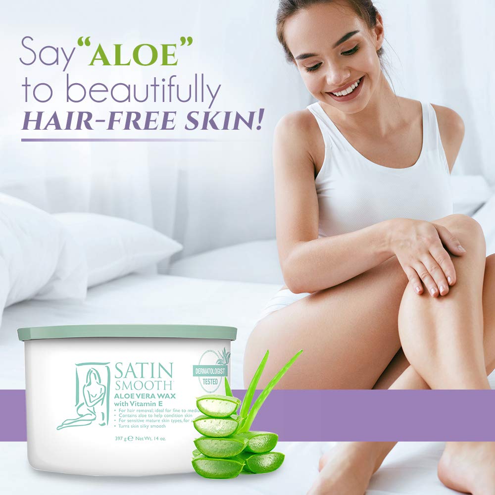 Satin Smooth aloe wax open texture close-up revealing creamy, spreadable consistency