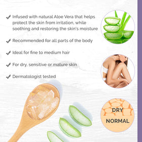 Satin Smooth aloe wax pot held in hand for scale and simple home-use benefit