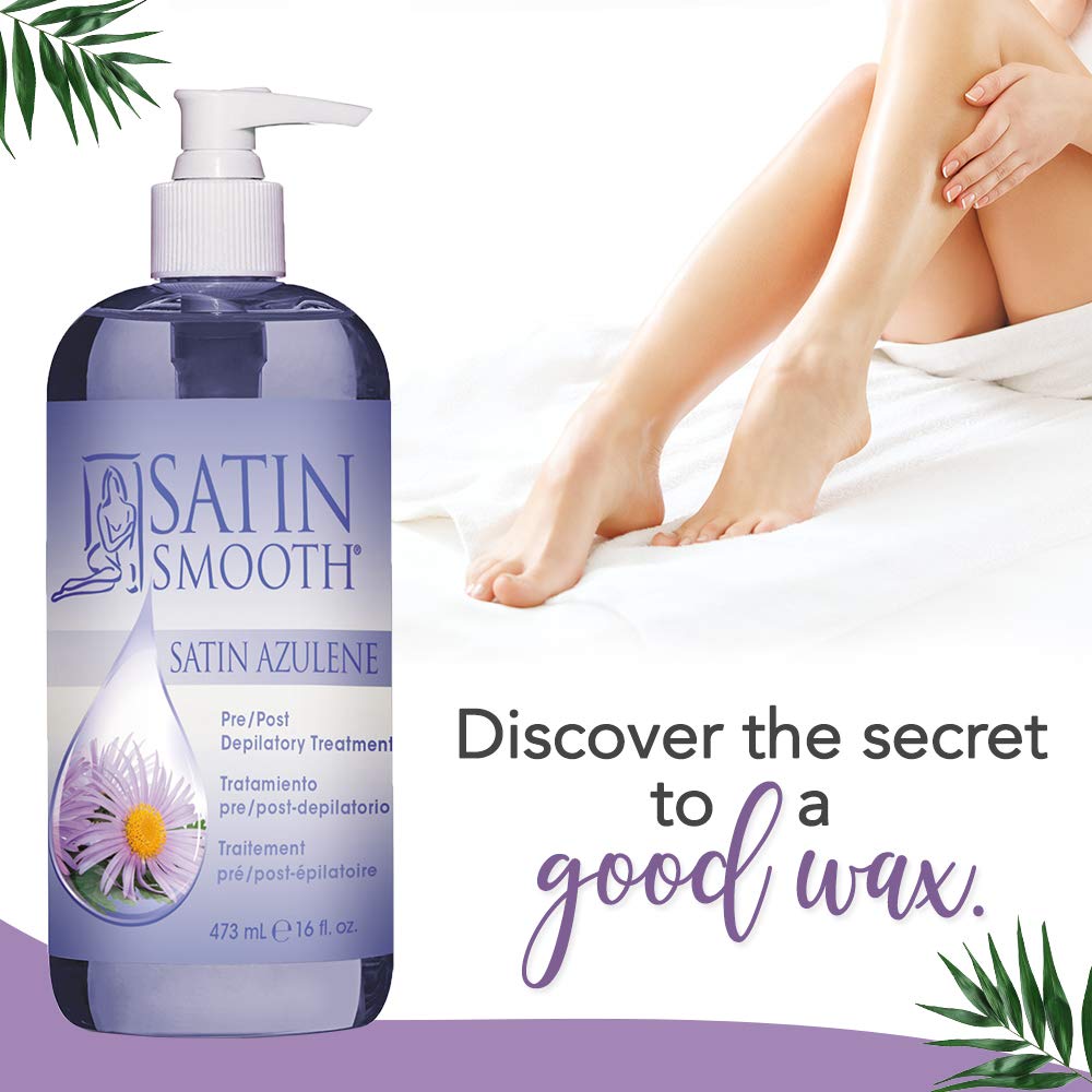 SATIN SMOOTH blue-tinted liquid texture close-up demonstrating smooth application and gentle formula