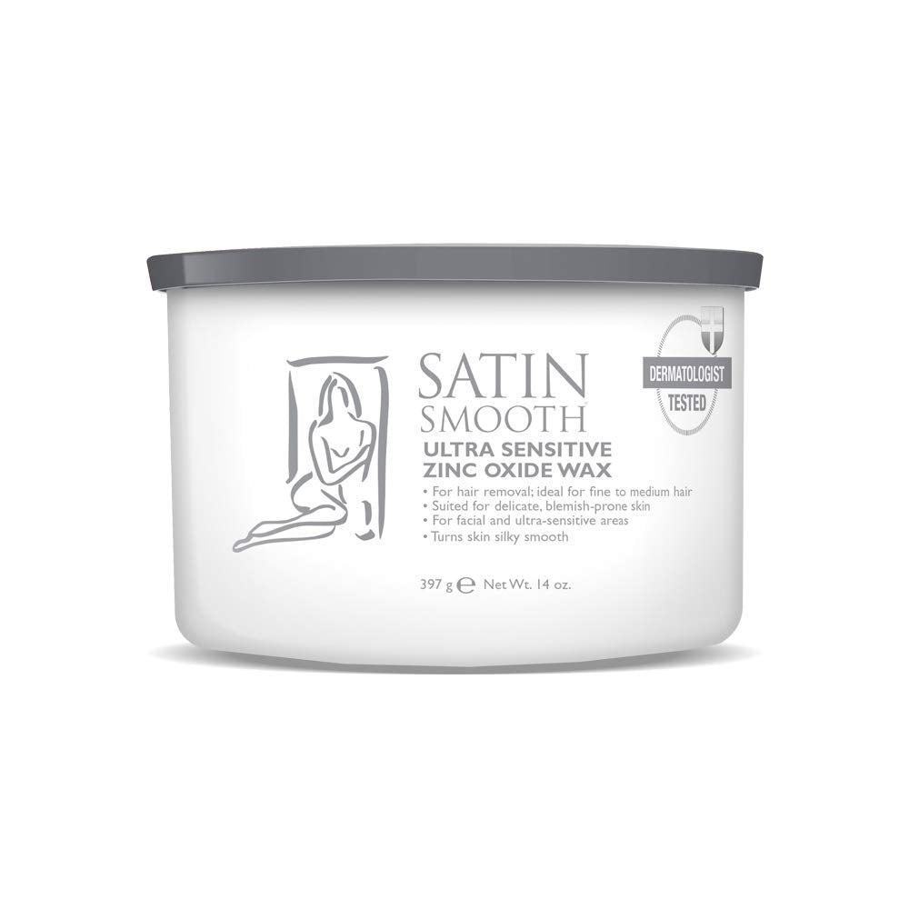 SATIN SMOOTH jar front label showing product and gentle formula benefit