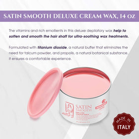 SATIN SMOOTH label detail showing product name and conditioning ingredient focus