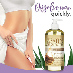 Satin Smooth open cap dispensing oil for easy control