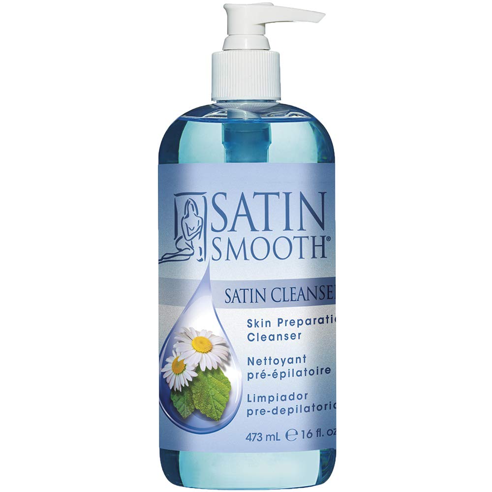 SATIN SMOOTH front label showing product and size, clear branding benefit