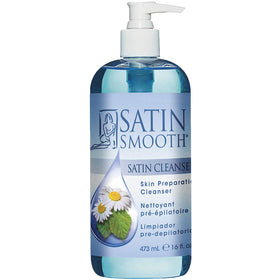 SATIN SMOOTH front label showing product and size, clear branding benefit