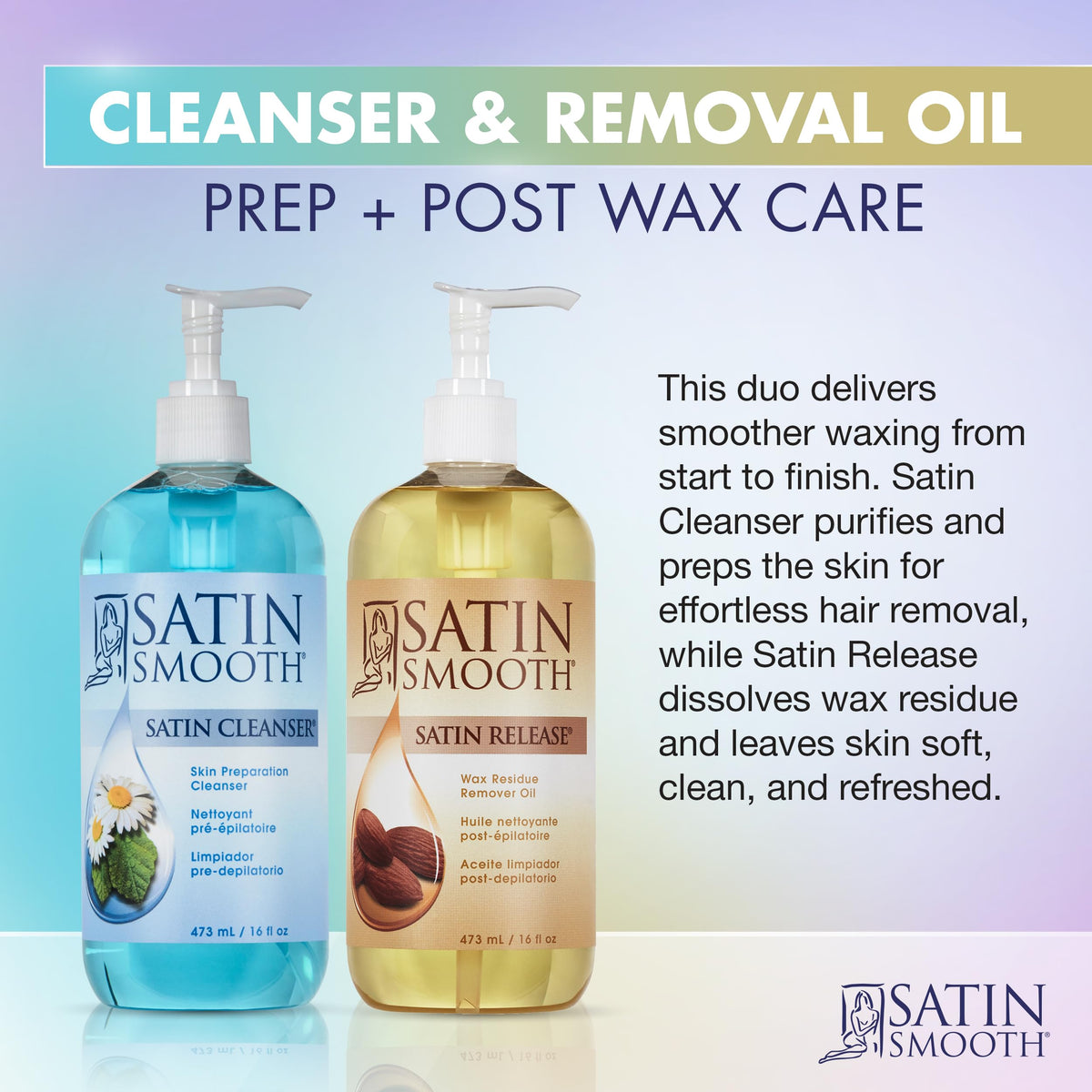 SATIN SMOOTH oil on cotton pad showing effortless residue removal