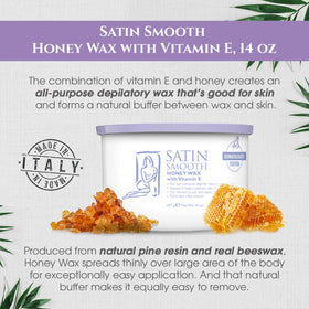 SATIN SMOOTH wax in use removing hair for precise and efficient results