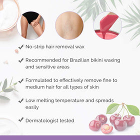 Satin Smooth bikini area demonstration being waxed, illustrating gentle hair removal