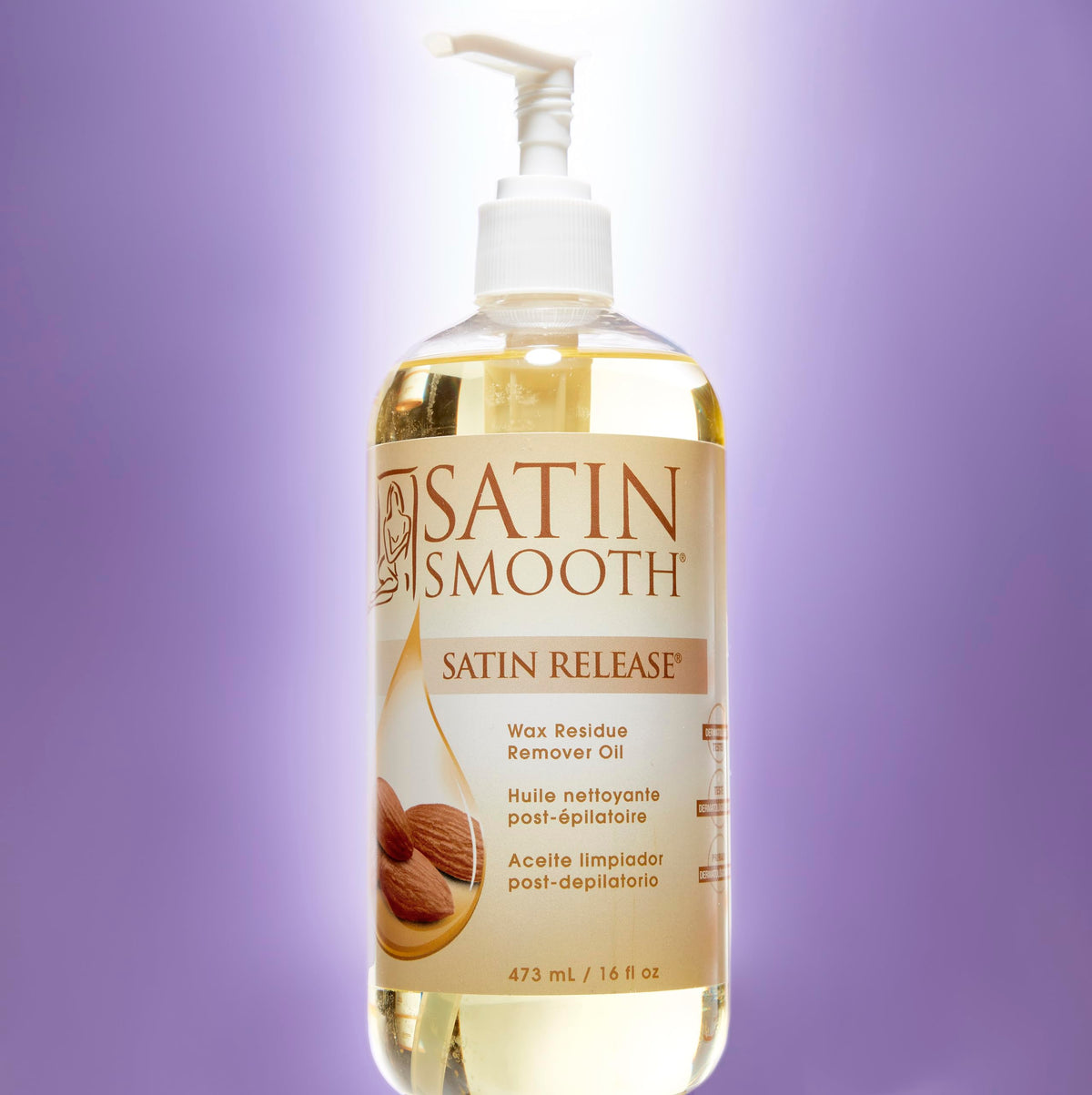 Satin Smooth 16 oz bottle beside everyday objects for scale