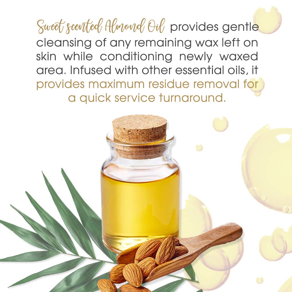 Satin Smooth oil applied to skin removing wax residue quickly