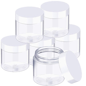 SATINIOR front view of six 3 oz jars showing compact, visible storage benefit