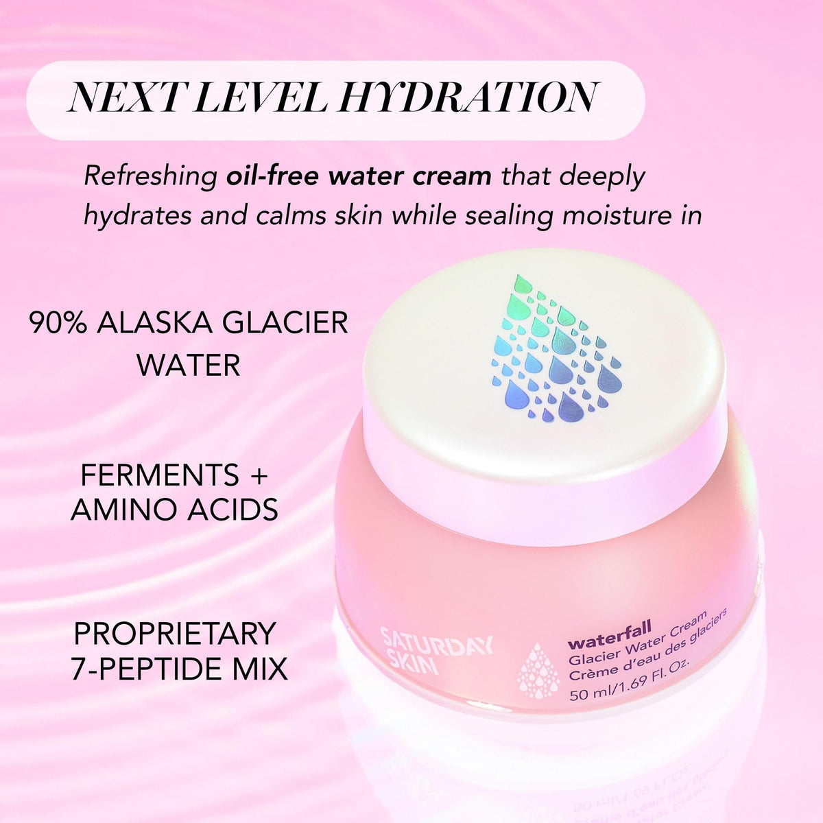 Saturday Skin gel texture close-up showing cooling hydration effect