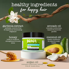 SAUCE BEAUTY application on damp hair illustrating easy at-home use