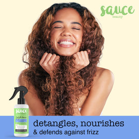 SAUCE BEAUTY spray nozzle closeup demonstrating fine mist for even product distribution