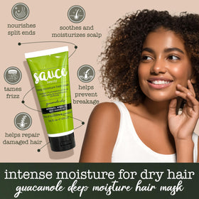 SAUCE whipped mask texture close-up showing creamy, lightweight consistency