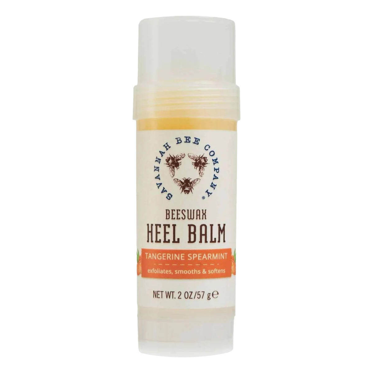 Savannah Bee Company heel balm jar front view showing label and citrus scent benefit