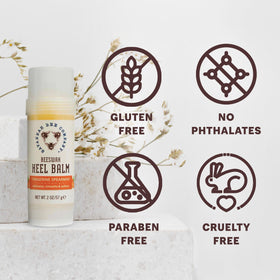 Savannah Bee Company heel balm on bathroom shelf suggesting daily care ritual