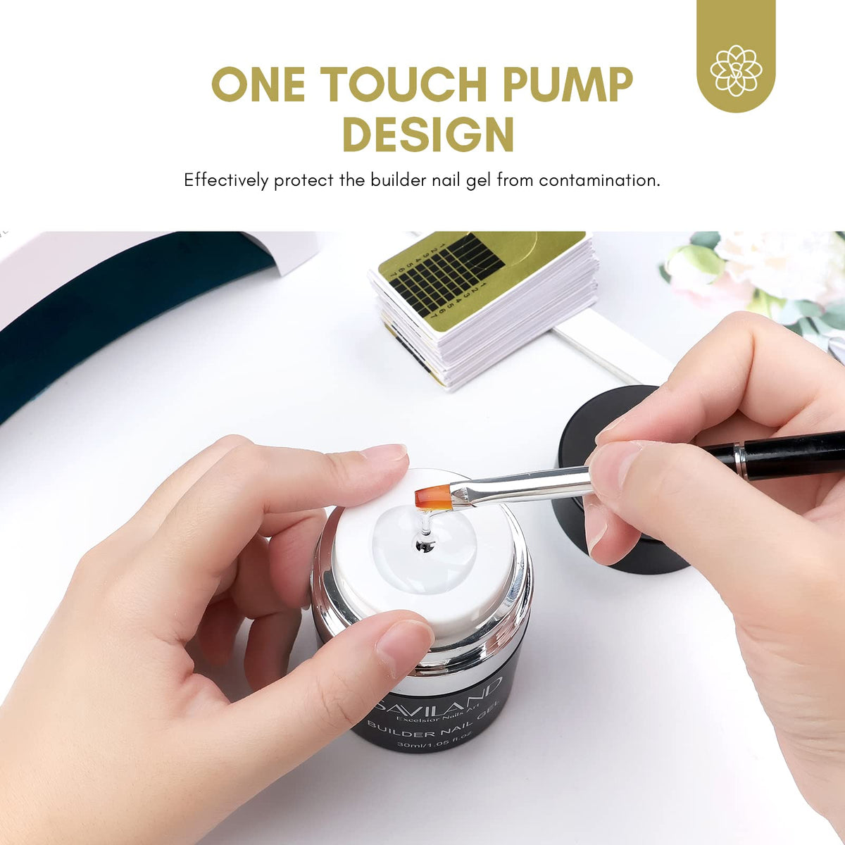 SAVILAND air-cushion nozzle close-up for precise mess-free dispensing