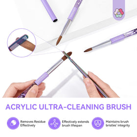 SAVILAND bristle closeup showing Kolinsky-style tip for precise acrylic pickup