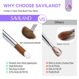 SAVILAND cleaning comb tool next to bristles for easy acrylic residue removal