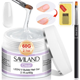 SAVILAND clear builder gel jar front showing product and label for durable extensions