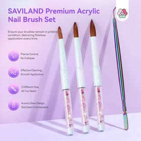 SAVILAND close-up of 5A+ Kolinsky bristle tips, precise control for detailed work