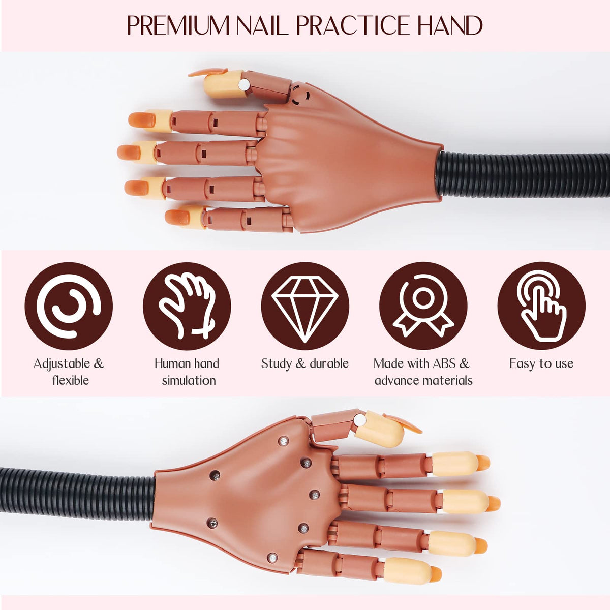 SAVILAND closeup of silicone fingers demonstrating flexible realistic motion benefit