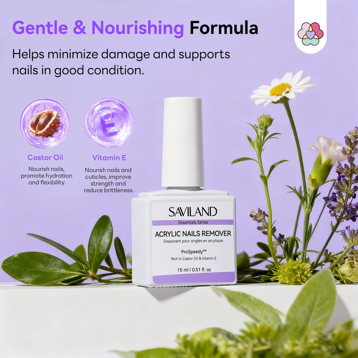 SAVILAND cuticle oil bottle emphasizing hydration and repair