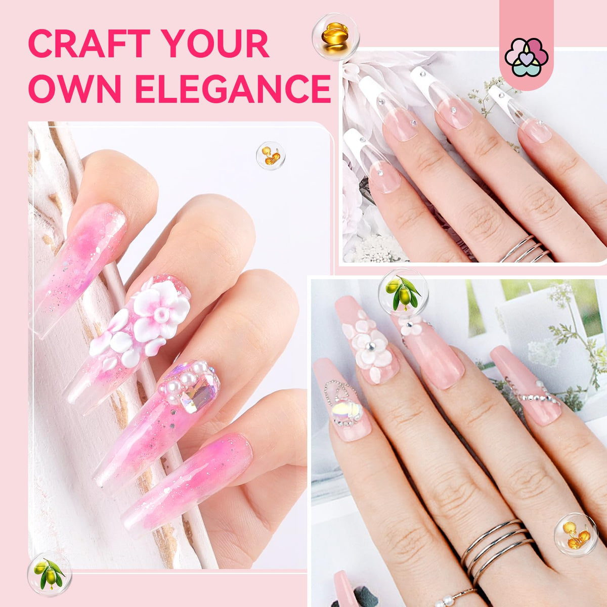 SAVILAND nail decorations and rhinestones for creative designs
