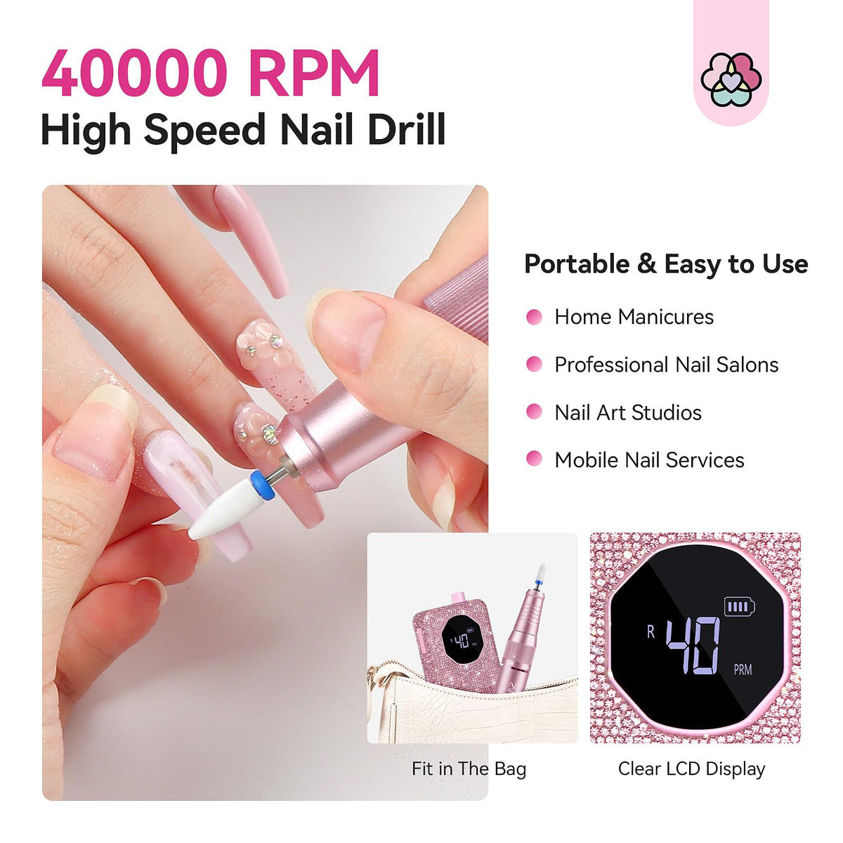 SAVILAND electric drill removing acrylics to demonstrate efficient heavy-duty performance