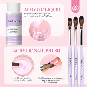 SAVILAND finished French acrylic manicure showcasing neat smile lines and durability