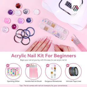 SAVILAND completed acrylic nails in lifestyle setting showcasing salon-quality finish