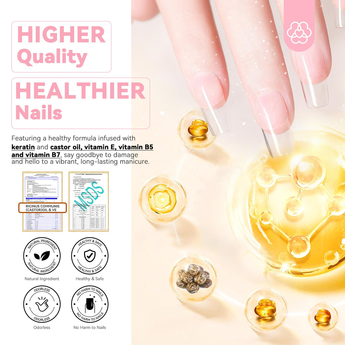 SAVILAND finished French manicure showcasing glossy, chip-resistant natural nails