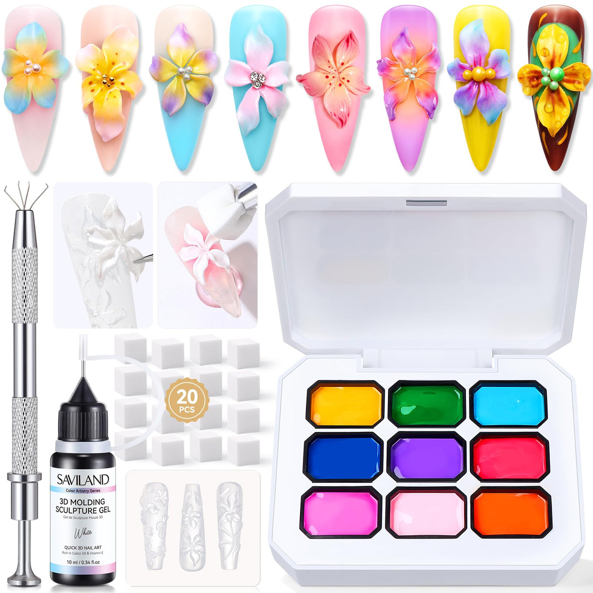 SAVILAND kit front packaging showing all contents and quick-start benefit
