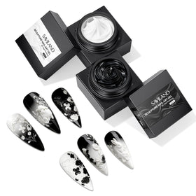SAVILAND front packaging showing black and white gel set and benefits