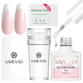 Saviland front packaging showing the complete French manicure kit benefits