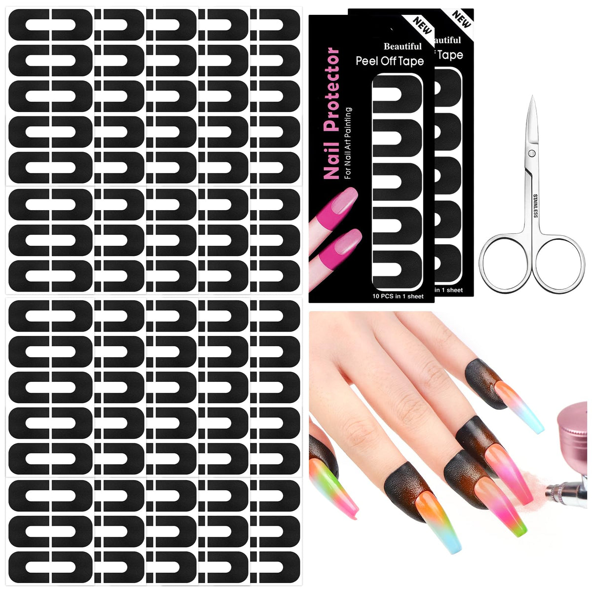 SAVILAND front packaging showing 100pcs U-shaped protectors and tweezer for fast cleanup