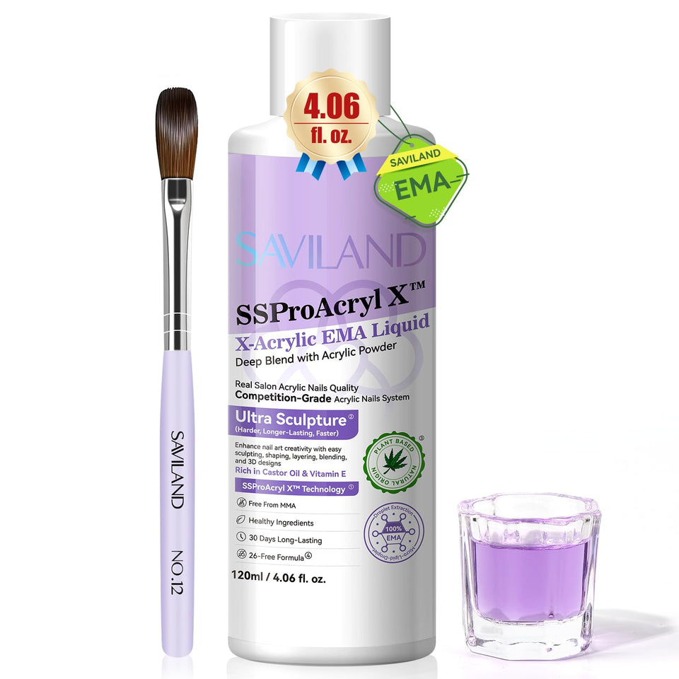 SAVILAND front packaging showing 4 oz monomer and kit contents for reliable application
