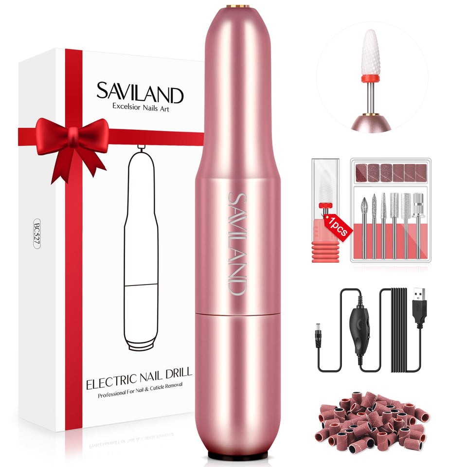 SAVILAND front packaging showing complete portable e-file kit and accessories for convenience