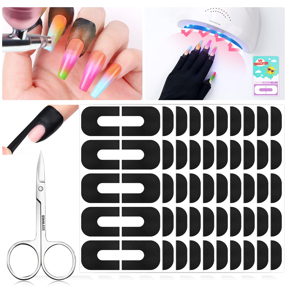 SAVILAND front packaging showing 100PCS protectors and scissors, for neat nail art