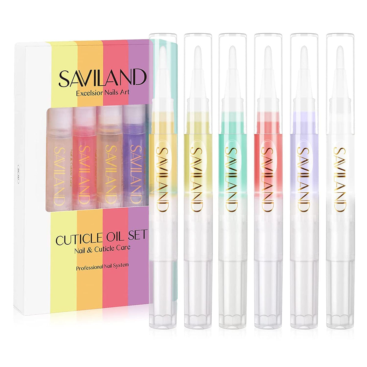 SAVILAND front pen packaging showing six-pen pack and benefits