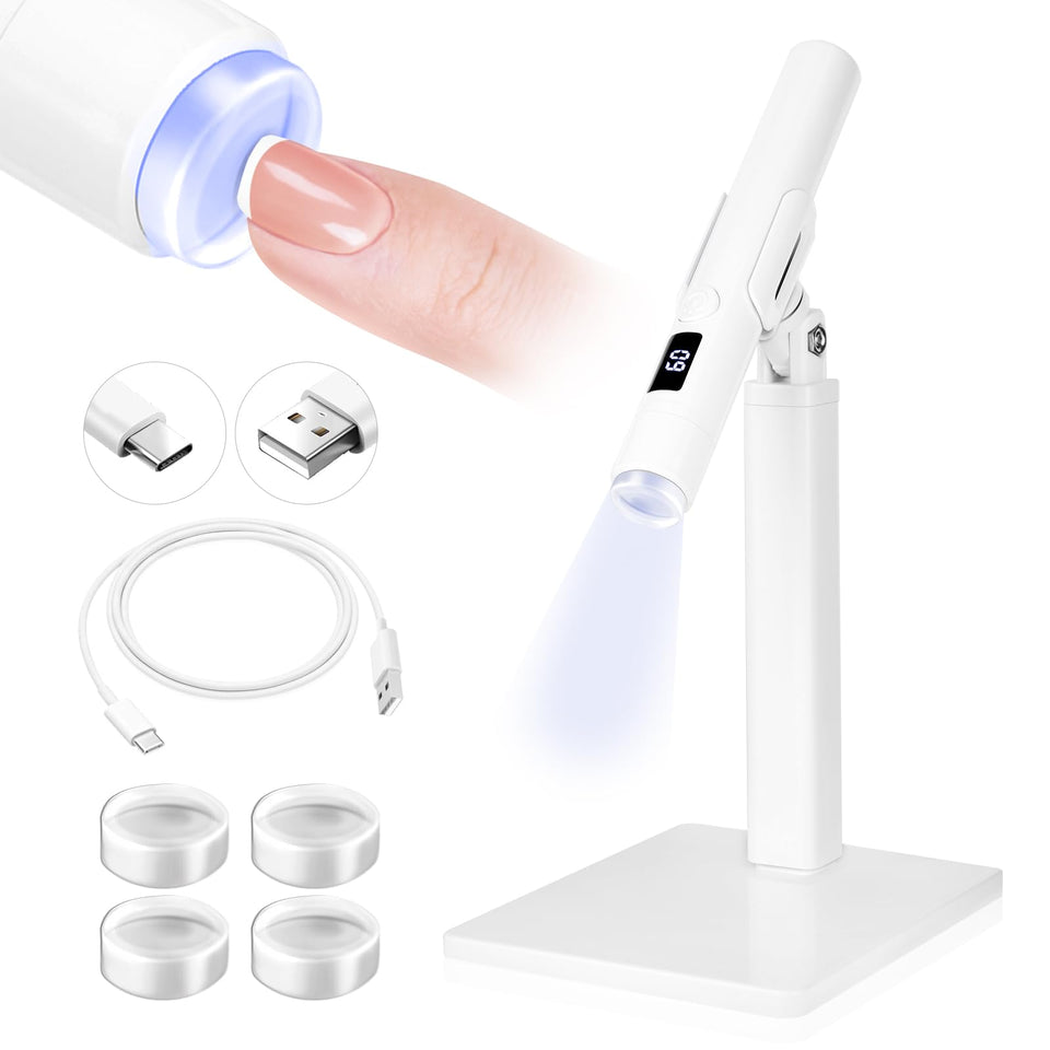 SAVILAND front view of LED nail lamp showing compact design and quick cure benefit
