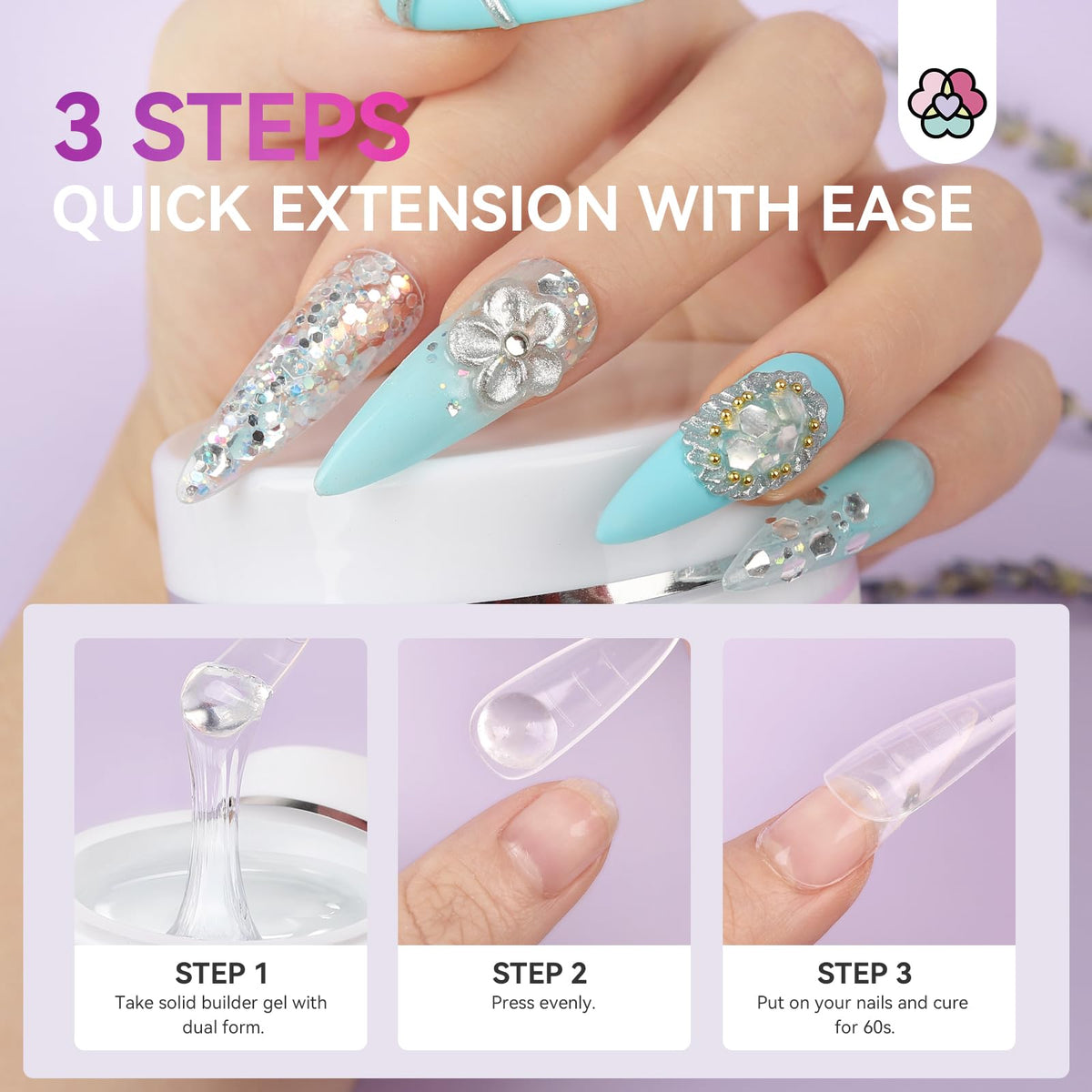SAVILAND gel being shaped on a nail with silicone tool to illustrate finger-applied sculpting benefit