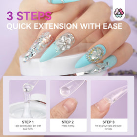 SAVILAND gel being shaped on a nail with silicone tool to illustrate finger-applied sculpting benefit