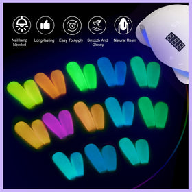 SAVILAND glowing nails under low light illustrating luminous visibility benefit
