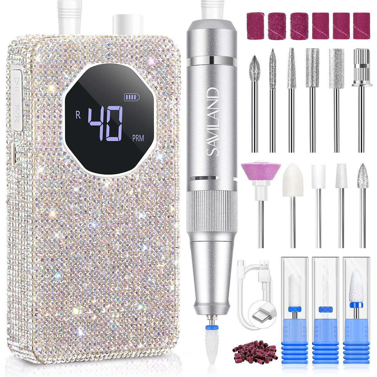 SAVILAND handpiece front packaging showing product and kit benefits