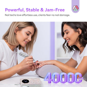 SAVILAND handpiece in use during manicure for faster, cleaner filing