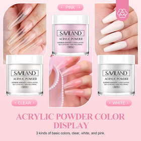 SAVILAND brush applying acrylic bead to nail demonstrating beginner-friendly technique
